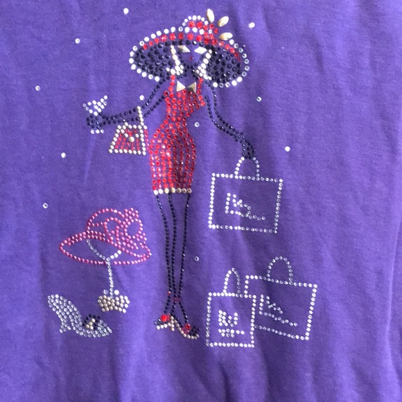 Isaacs Designs Womens Sparkly Purple Top - Picture 2 of 4